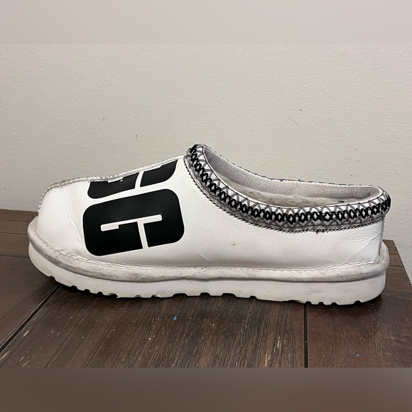 UGG White Leather Tasman Slippers Mens size 9 - Picture 4 of 10